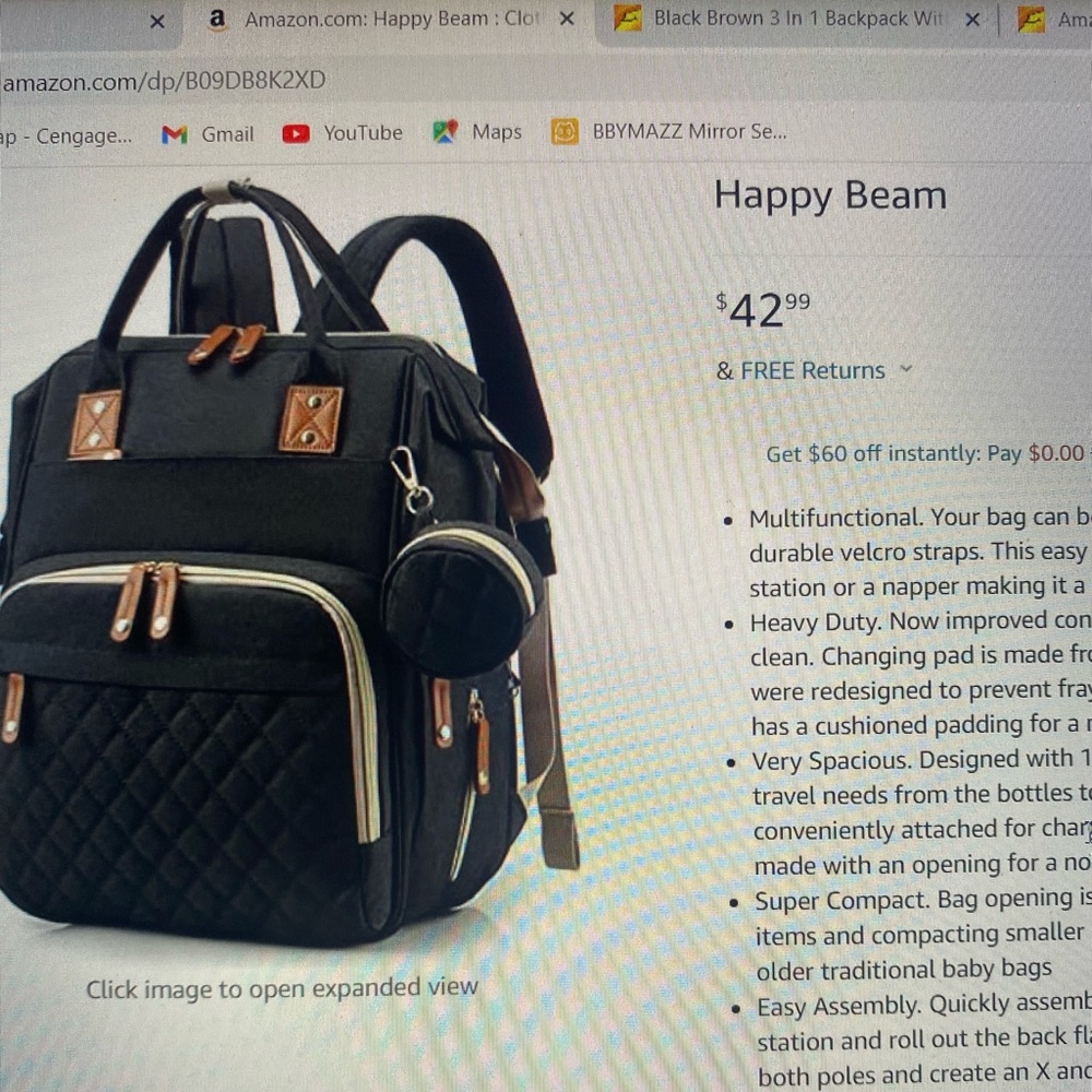 3&1 Baby backpack with bassinet. This is our personal brand